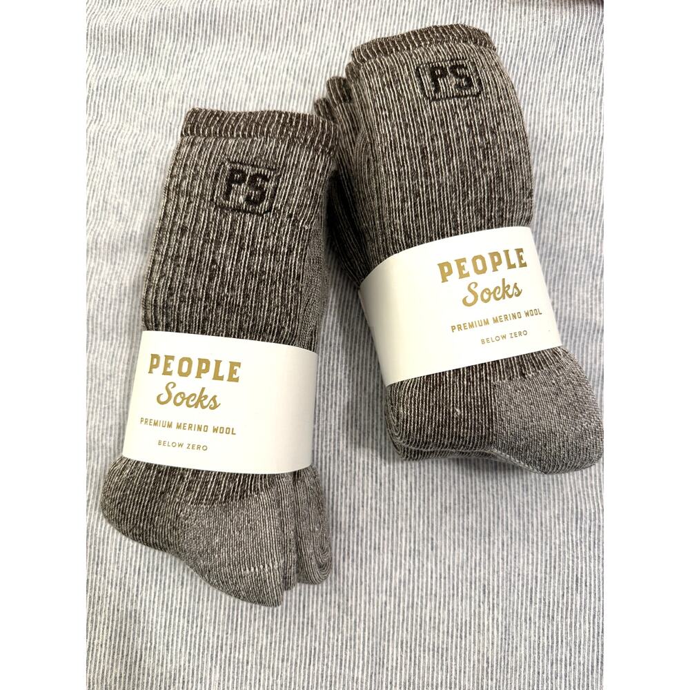 People Socks Below Zero Merino Wool Crew Socks Gray 4 Pairs NWT S/M?